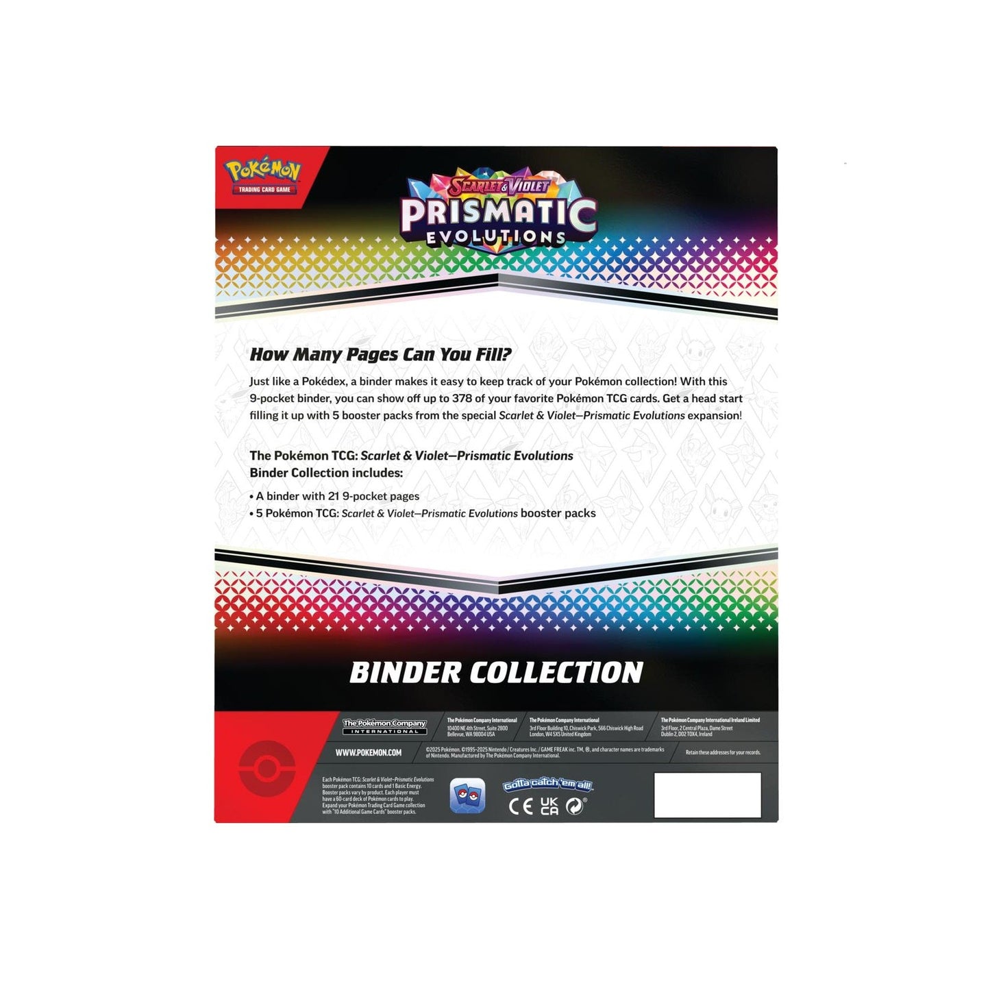 *LIMIT 1* Prismatic Evolution Binder Collection- Pokémon (4 packs)